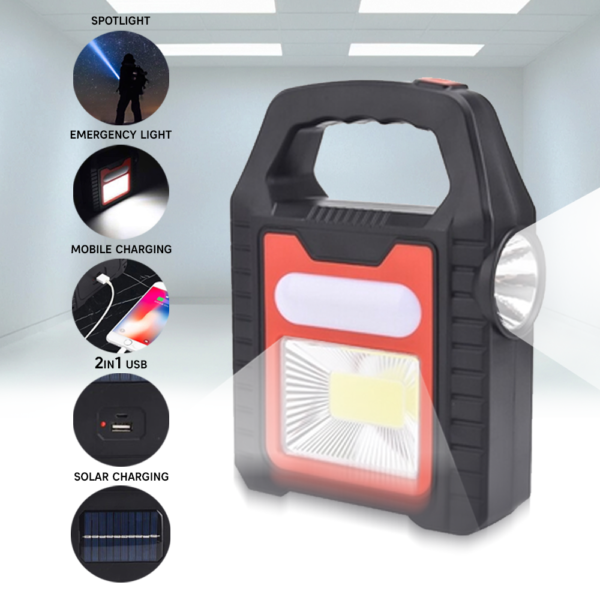 Lampara Portatil Carga (USB + PANEL SOLAR) - Image 2