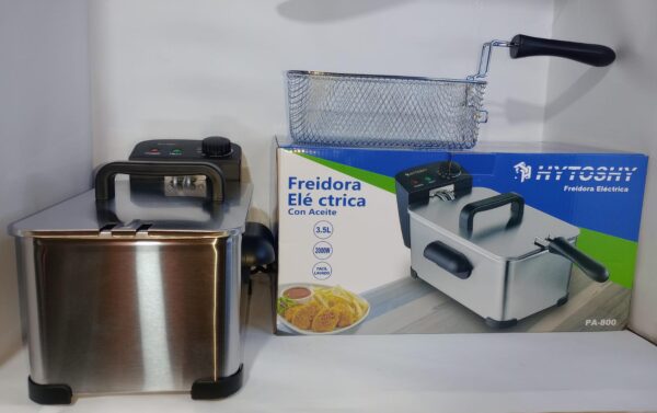 Freidora Eléctrica Aceite 3.5 Lts Acero Inoxidable Hytoshy